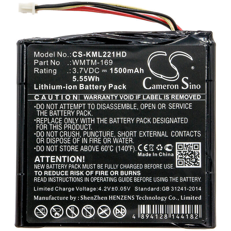 Battery For Kingston, Mlw221, 3.7v, 1500mah - 5.55wh Storage Cameron Sino Technology Limited   