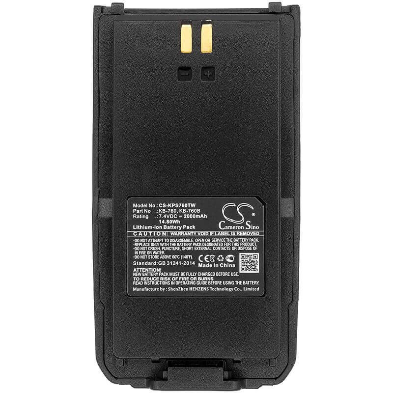 Battery For Kirisun, Dp405, Dpp418d, Fp460 7.4v, 2000mah - 14.80wh Two-Way Radio Cameron Sino Technology Limited   