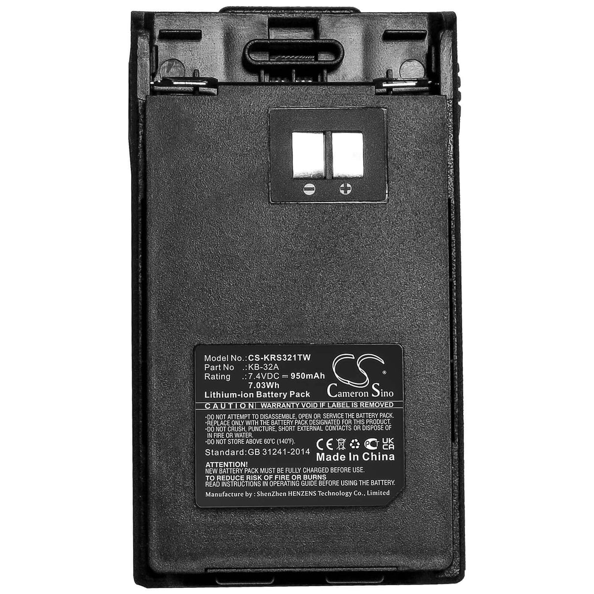 Battery For Kirisun, Pt-3200 7.4v, 950mah - 7.03wh Two-Way Radio Cameron Sino Technology Limited   