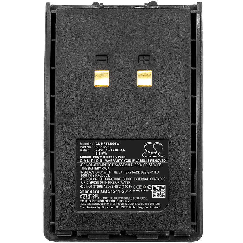 Battery For Kirisun, Pt4200, Pt-4200, Pt5200 7.4v, 1200mah - 8.88wh Two-Way Radio Cameron Sino Technology Limited   