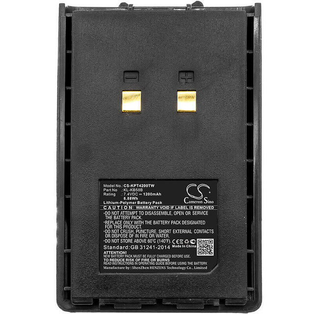 Two-Way Radio Battery For Kirisun, Pt4200, Pt-4200, Pt5200 7.4v, 1200mah - 8.88wh Two-Way Radio Cameron Sino Technology Limited   