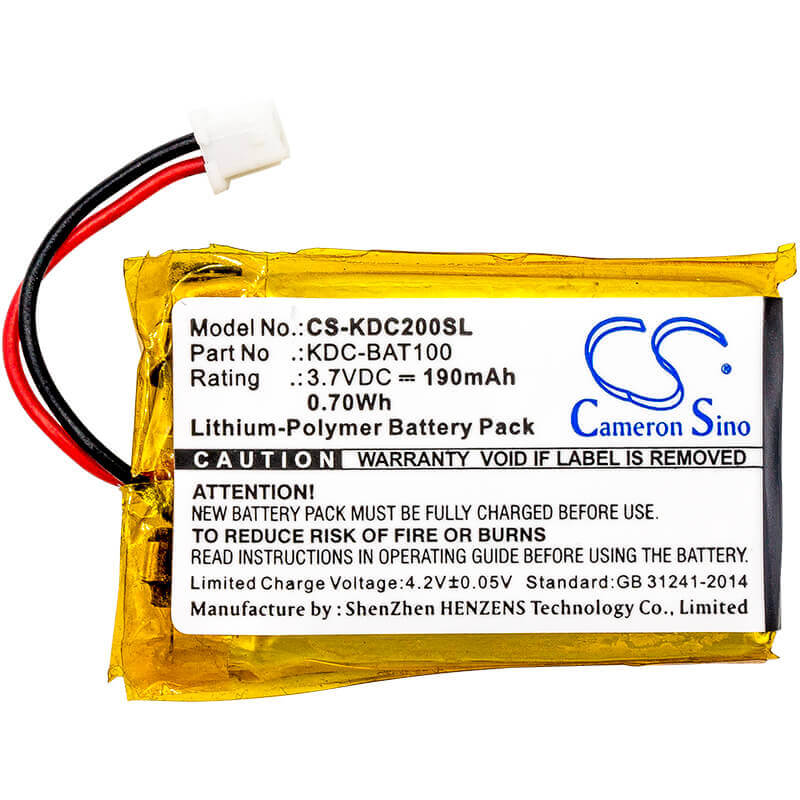 Battery For Koamtac, Kdc-100, Kdc-200, 3.7v, 190mah - 0.70wh Barcode Scanner Cameron Sino Technology Limited   