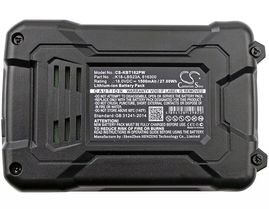 Battery For Kobalt, K18ld-26a 18v, 1500mah - 27.00wh Power Tools Cameron Sino Technology Limited (Power Tools)   