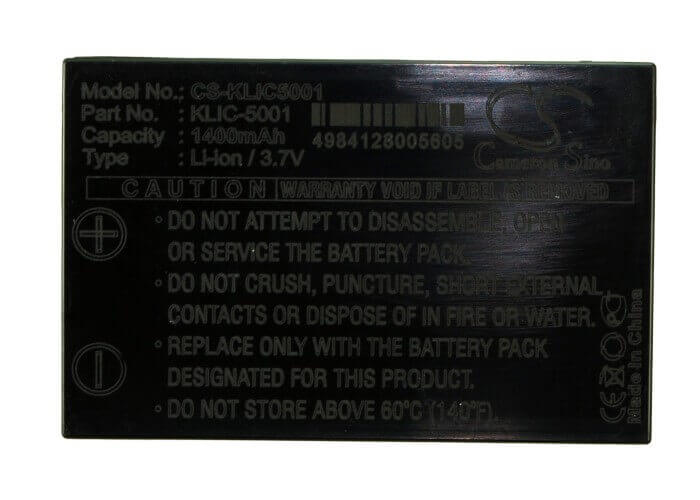 Battery For Kodak Easyshare Dx6490, Easyshare Dx7440, 3.7v, 1400mah - 5.18wh Camera Cameron Sino Technology Limited   