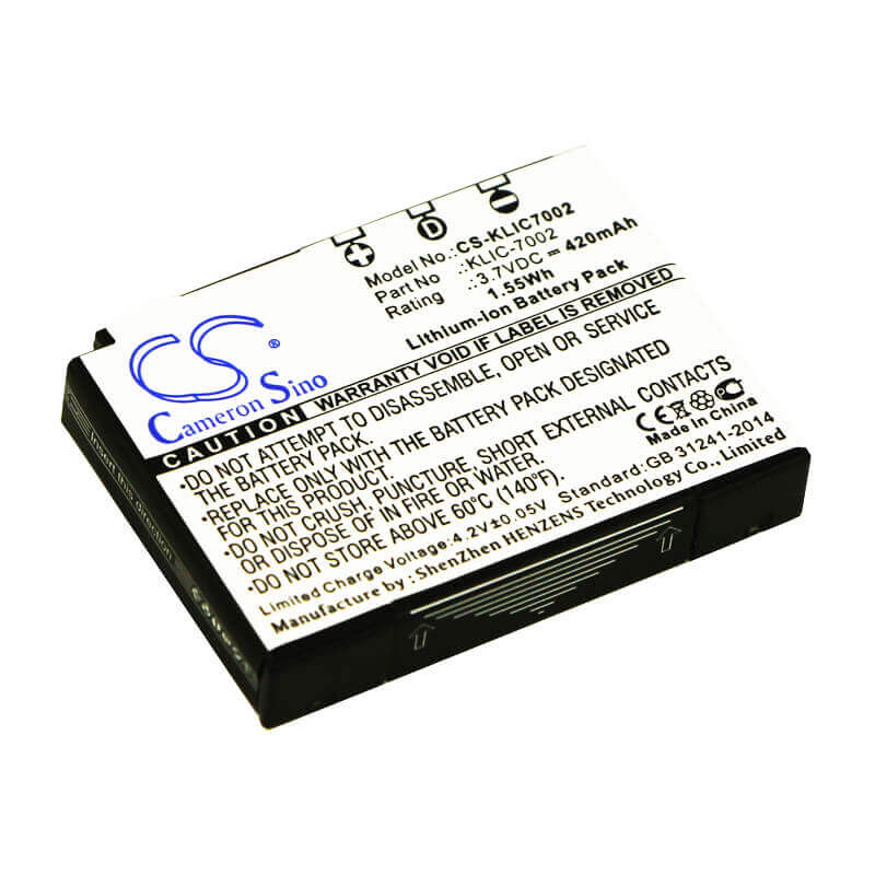 Battery For Kodak Easyshare V530, Easyshare V530 3.7v, 600mah - 2.22wh Camera Cameron Sino Technology Limited (Suspended)   