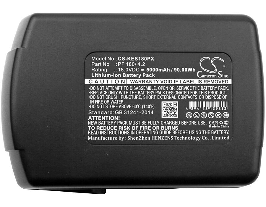 Battery For Kress, 180 Afb 18v, 5000mah - 90.00wh Power Tools Cameron Sino Technology Limited (Power Tools)   