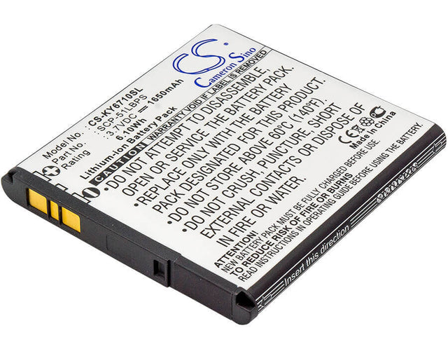 Battery For Kyocera E6710, Torque, E6715 3.7v, 1650mah - 6.11wh Mobile, SmartPhone Cameron Sino Technology Limited   