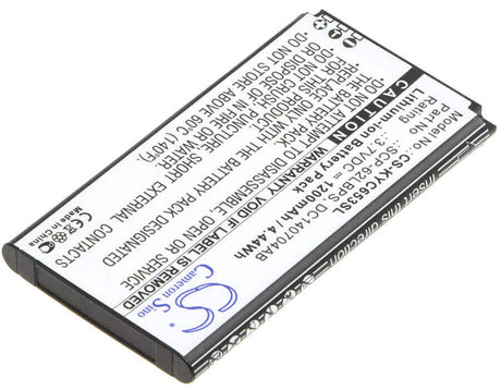 Battery For Kyocera Hydro Life, C6530, C6530n 3.7v, 1200mah - 11.40wh Mobile, SmartPhone Cameron Sino Technology Limited   