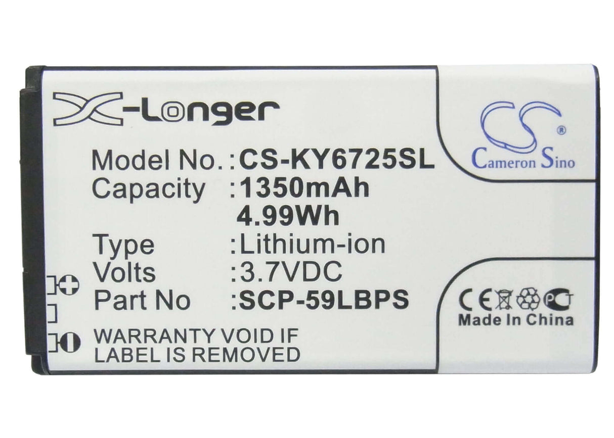 Battery For Kyocera Hydro Vibe, C6725, C6730 3.7v, 1350mah - 5.00wh Mobile, SmartPhone Cameron Sino Technology Limited   