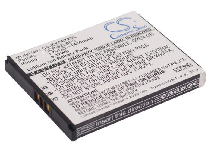 Battery For Kyocera Hydro Xtrm, C6721, C6522 3.7v, 1450mah - 5.37wh Mobile, SmartPhone Cameron Sino Technology Limited   