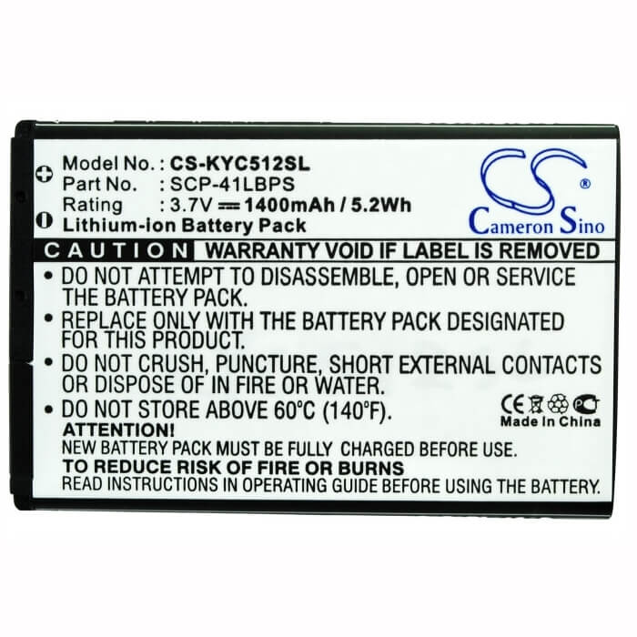 Battery For Kyocera Milano, C5120, Milano C5120 3.7v, 1400mah - 5.18wh Mobile, SmartPhone Cameron Sino Technology Limited   