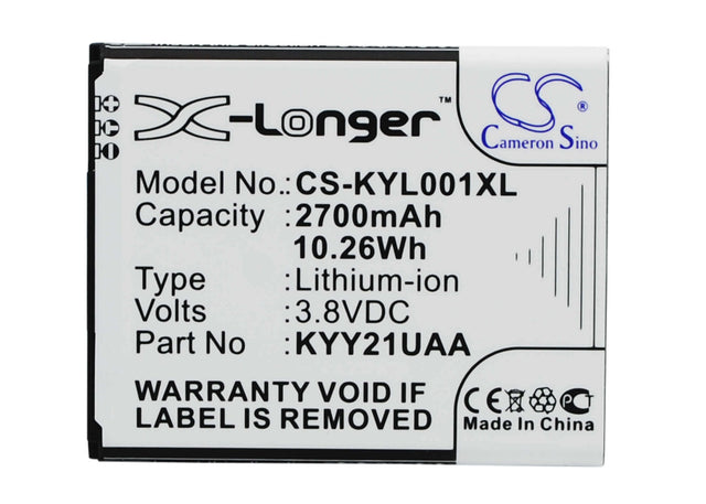 Battery For Kyocera Urbano L01 3.8v, 2700mah - 10.26wh Mobile, SmartPhone Cameron Sino Technology Limited (Suspended)   