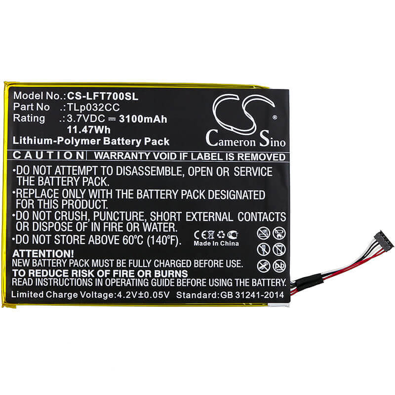 Battery For Leapfrog, 31576, Epic 7, 3.7v, 3100mah - 8.14wh Tablet Cameron Sino Technology Limited   