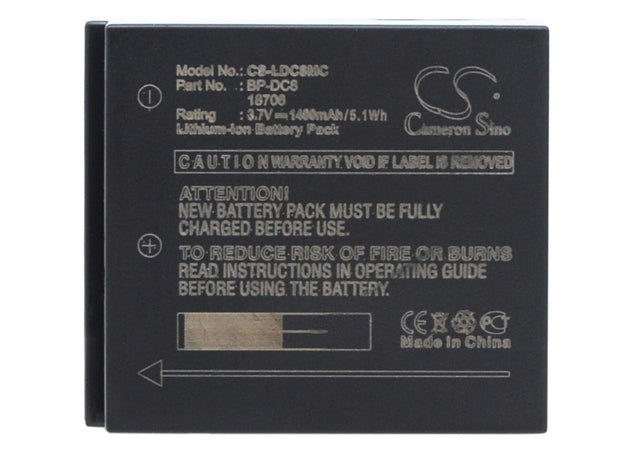 Battery For Leica X1 3.7v, 1400mah - 5.18wh Camera Cameron Sino Technology Limited   