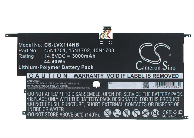 Battery For Lenovo, 20a7, 20a8, Thinkpad X1 Carbon 14 14.8v, 3000mah - 44.40wh Notebook, Laptop Cameron Sino Technology Limited   