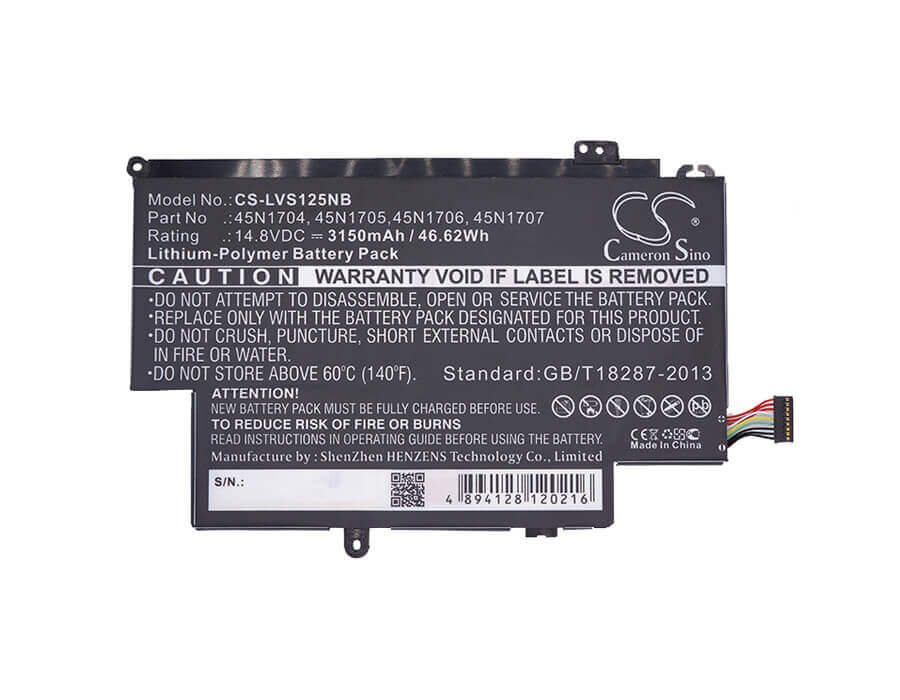 Battery For Lenovo, 20cds00500, 20cds00700, 20cds00800, Thinkpad Yoga S1 14.8v, 3150mah - 46.62wh Notebook, Laptop Cameron Sino Technology Limited   