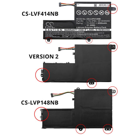 Battery For Lenovo, 80sa0002us, Flex 4 1470, Flex 4 1480 11.4v, 4500mah - 51.30wh Notebook, Laptop Cameron Sino Technology Limited   