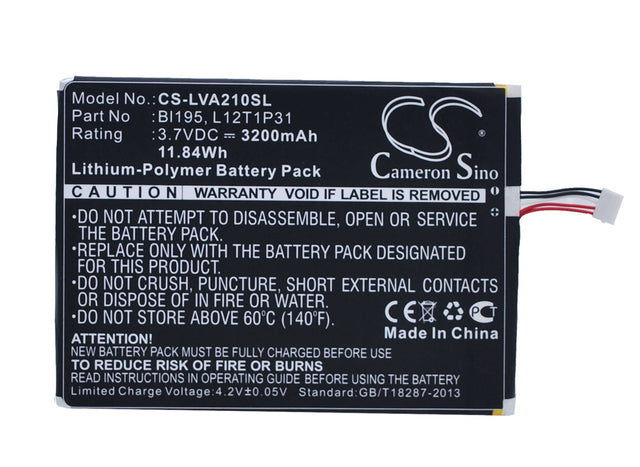 Battery For Lenovo A2107, A2207, A2 3.7v, 3200mah - 11.84wh Tablet Cameron Sino Technology Limited   