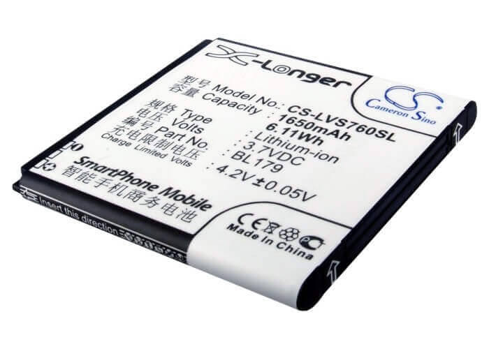 Battery For Lenovo A288t, A690, A698t 3.7v, 1650mah - 6.11wh Mobile, SmartPhone Cameron Sino Technology Limited   