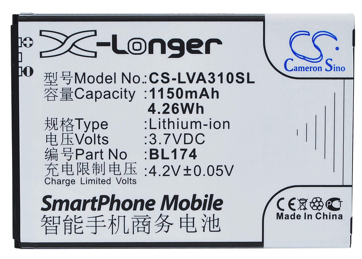 Battery For Lenovo A30t 3.7v, 1150mah - 4.26wh Mobile, SmartPhone Cameron Sino Technology Limited   