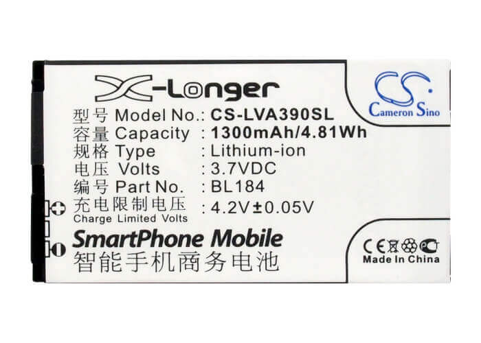 Battery For Lenovo A390e 3.7v, 1300mah - 4.81wh Mobile, SmartPhone Cameron Sino Technology Limited   