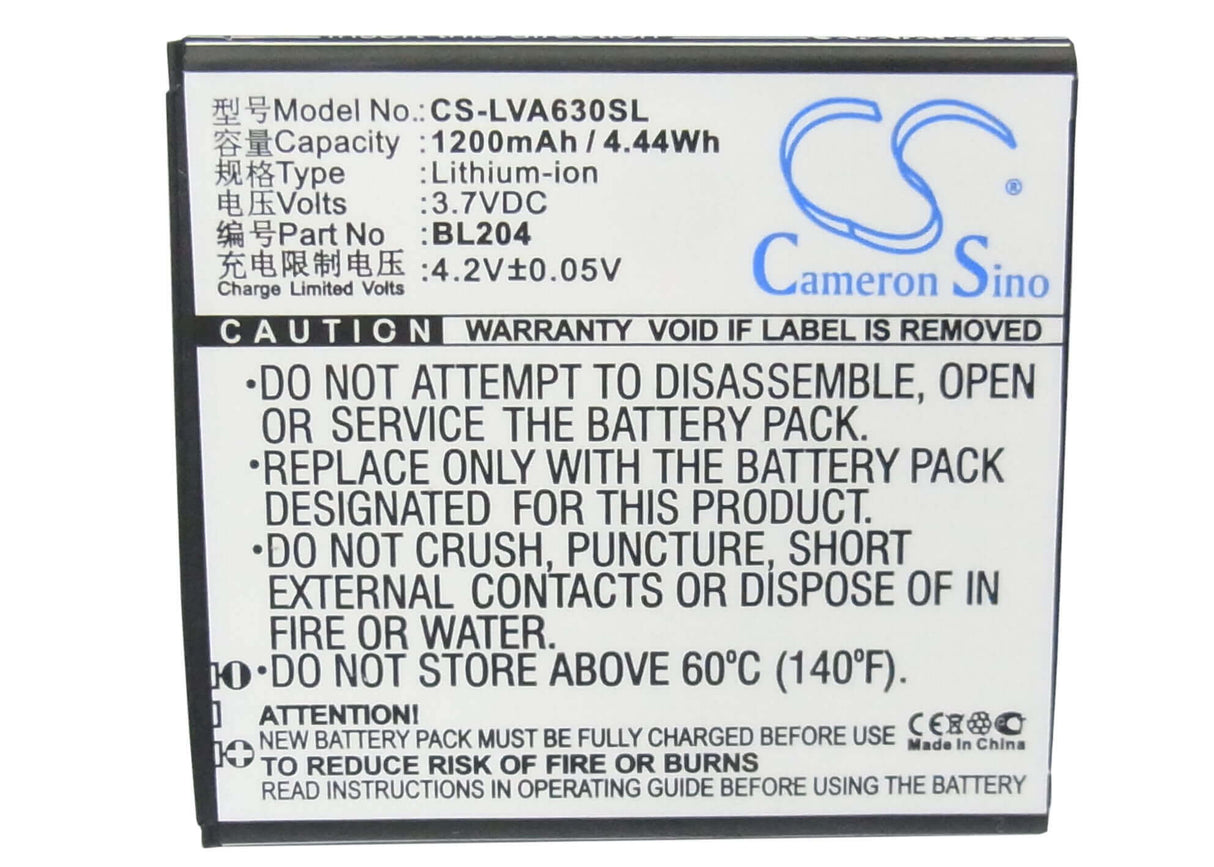 Battery For Lenovo A586, A765e, A630t 3.7v, 1200mah - 4.44wh Mobile, SmartPhone Cameron Sino Technology Limited   