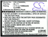 Battery For Lenovo A60, A65, A500 3.7v, 1450mah - 5.37wh Mobile, SmartPhone Cameron Sino Technology Limited   