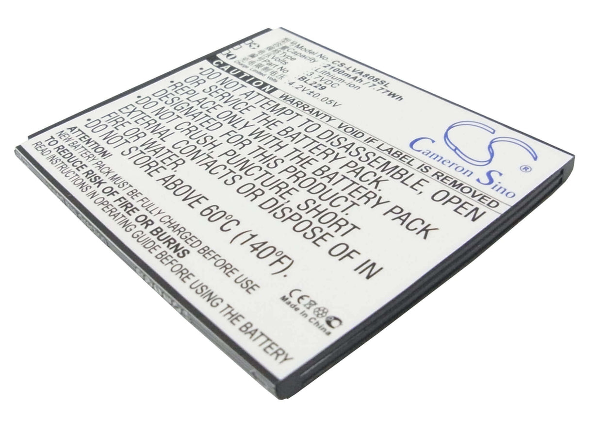 Battery For Lenovo A8, A808t 3.7v, 2100mah - 7.77wh Mobile, SmartPhone Cameron Sino Technology Limited   