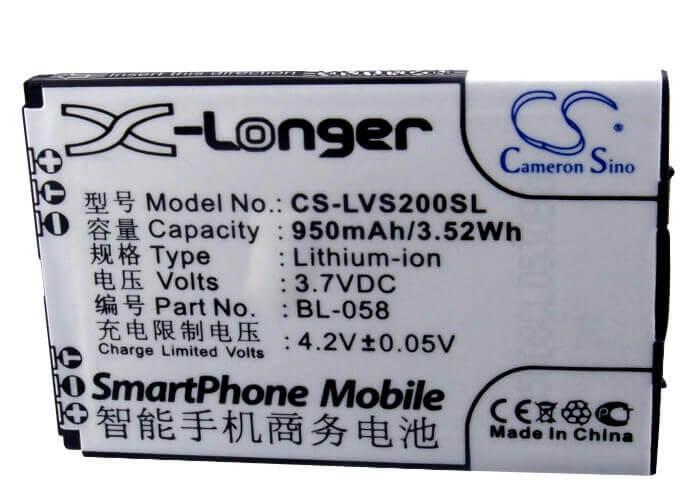 Battery For Lenovo E268, P636, S200 3.7v, 950mah - 3.52wh Mobile, SmartPhone Cameron Sino Technology Limited   