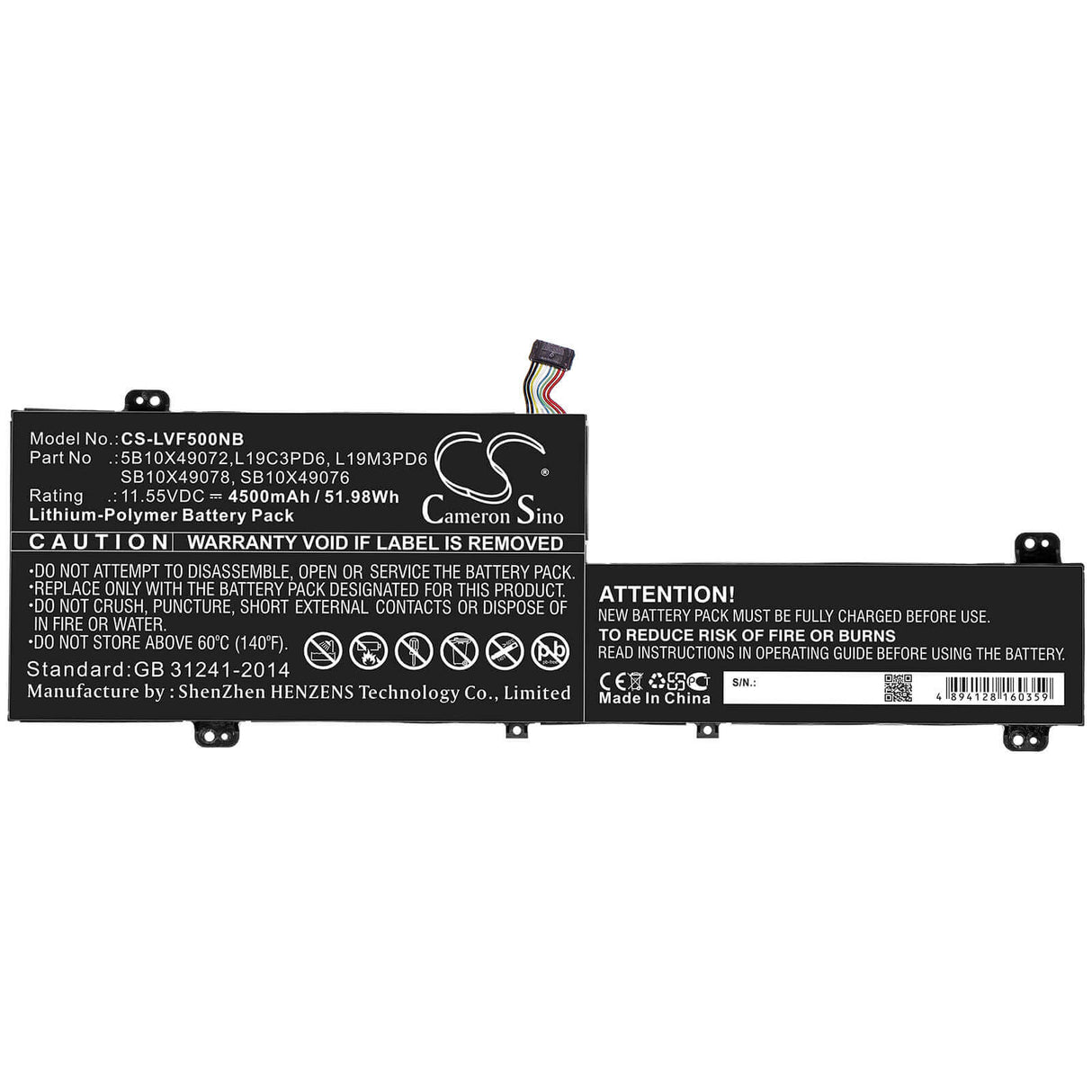 Battery For Lenovo, Flex 5 14 Amd 81x20005us, Ideapad Flex 5, Ideapad Flex 5 15 11.55v, 4500mah - 51.98wh Notebook, Laptop Cameron Sino Technology Limited   