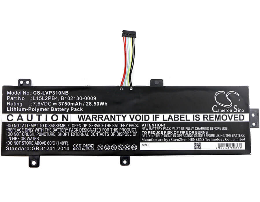 Battery For Lenovo Ideapad 310 15", Ideapad 310 15" Touch, Ideapad 310-15isk 7.6v, 3750mah - 28.50wh Notebook, Laptop Cameron Sino Technology Limited   