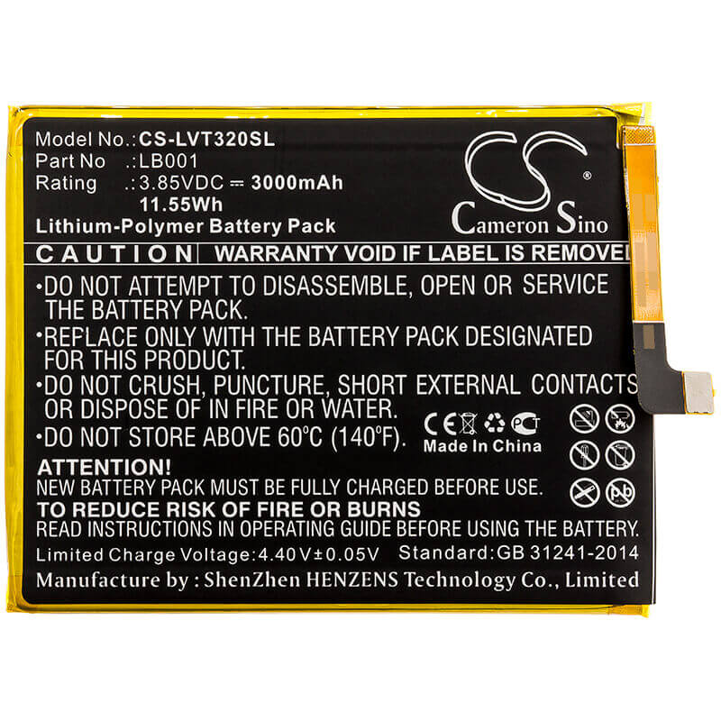 Battery For Lenovo, K320t, Paby0001cn 3.85v, 3000mah - 11.55wh Mobile, SmartPhone Cameron Sino Technology Limited   