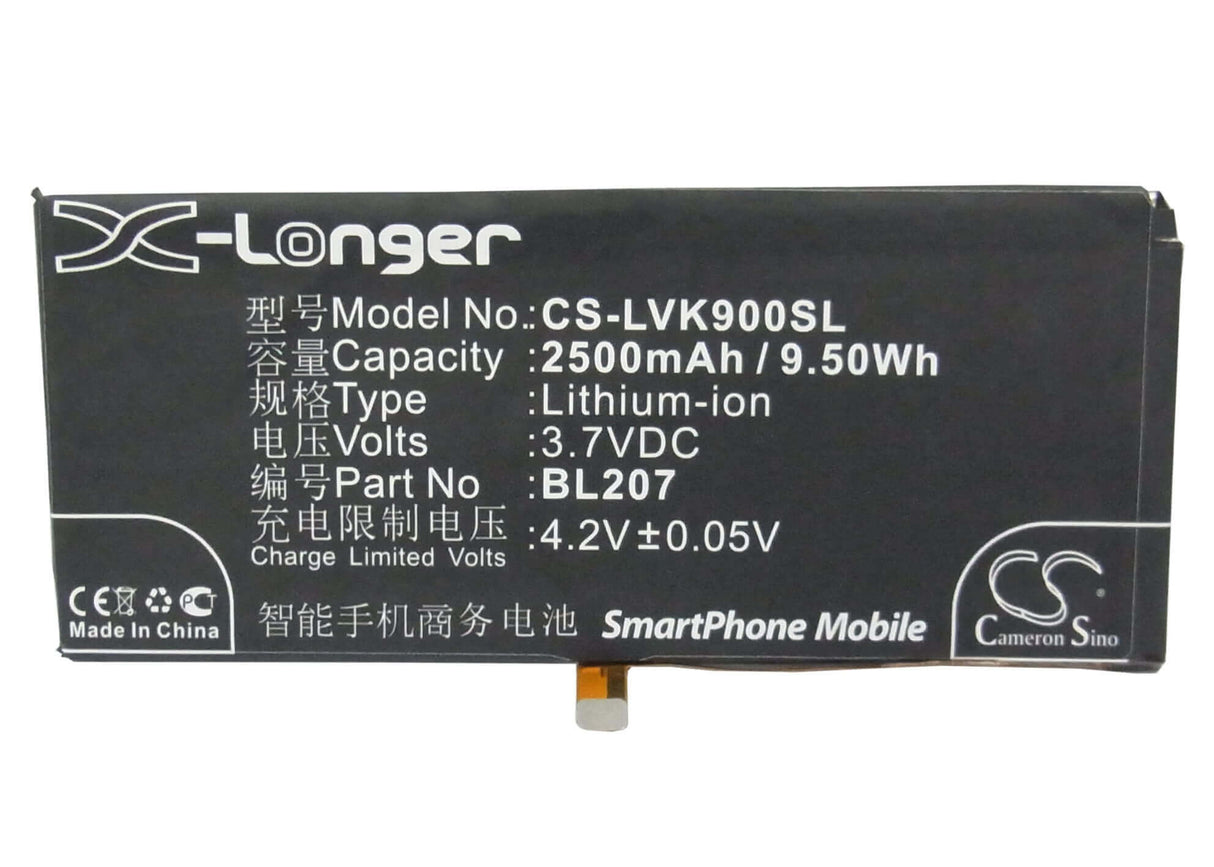 Battery For Lenovo K900, K100 3.7v, 2500mah - 9.25wh Mobile, SmartPhone Cameron Sino Technology Limited   