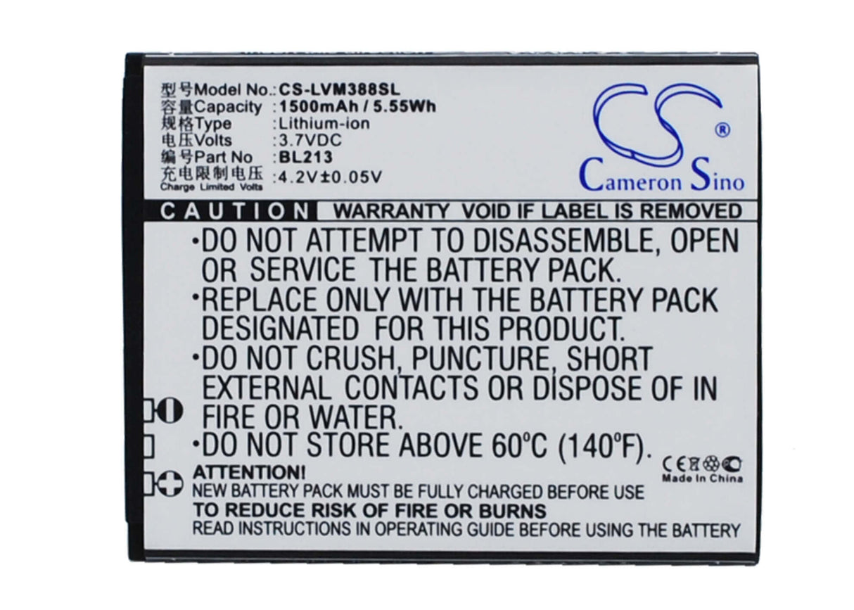 Battery For Lenovo Ma388a, Ma388 3.7v, 1500mah - 5.55wh Mobile, SmartPhone Cameron Sino Technology Limited   