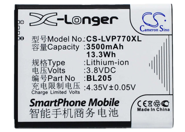 Battery For Lenovo P770 3.8v, 3500mah - 13.30wh Batteries for Electronics Cameron Sino Technology Limited   