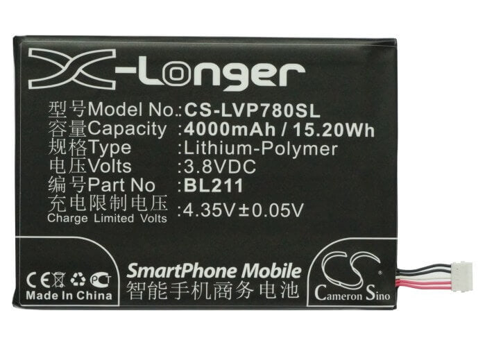 Battery For Lenovo P780 3.8v, 4000mah - 15.20wh Mobile, SmartPhone Cameron Sino Technology Limited   