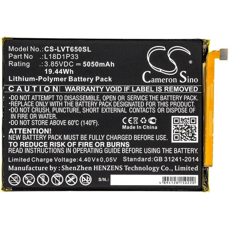 Battery For Lenovo, Pb-6505m, Tab V7 3.85v, 5050mah - 19.44wh Tablet Cameron Sino Technology Limited   