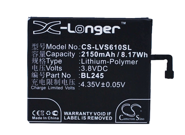 Battery For Lenovo S60, S60-t, S60-w 3.8v, 2150mah - 8.17wh Mobile, SmartPhone Cameron Sino Technology Limited   