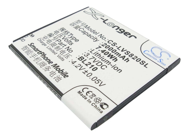 Battery For Lenovo S820, S820e, A750e 3.7v, 2000mah - 7.40wh Mobile, SmartPhone Cameron Sino Technology Limited   