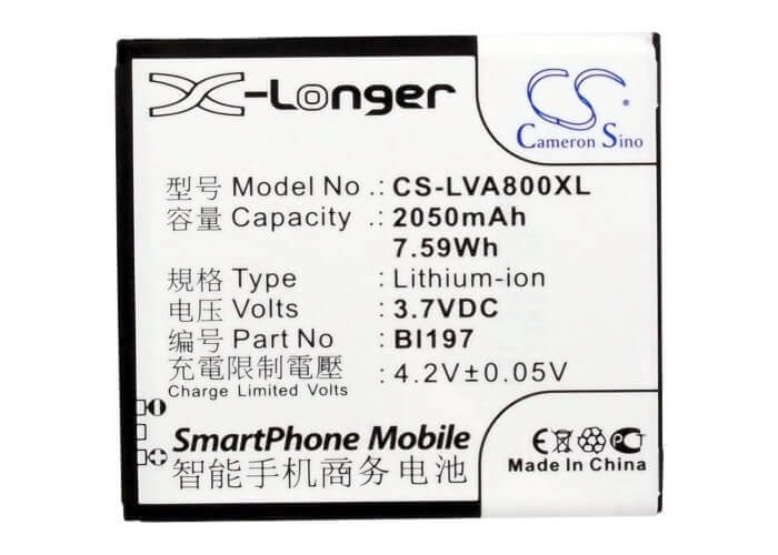 Battery For Lenovo S889t, A800, A798t 3.7v, 2050mah - 7.59wh Mobile, SmartPhone Cameron Sino Technology Limited   