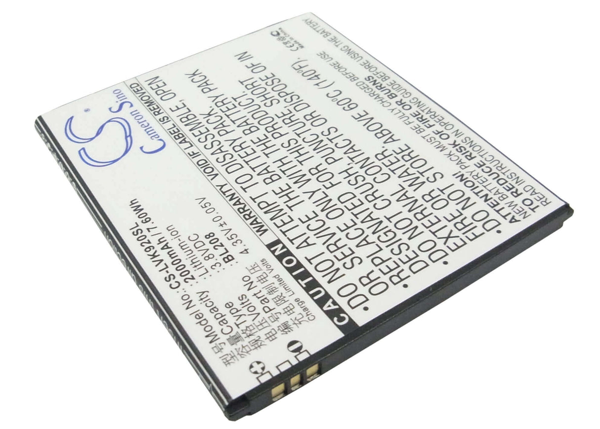 Battery For Lenovo S920 3.8v, 2000mah - 7.60wh Mobile, SmartPhone Cameron Sino Technology Limited   