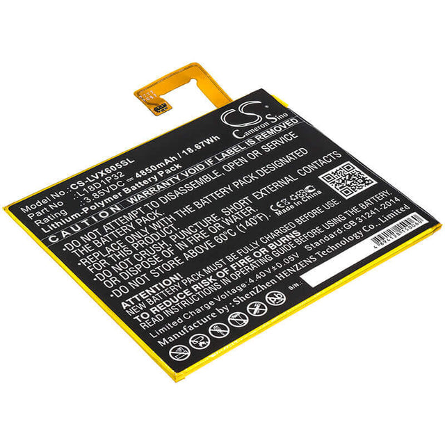 Battery For Lenovo, Smart Tab M10, Tb-x605f, Tb-x605fc 3.85v, 4850mah - 18.67wh Tablet Cameron Sino Technology Limited   