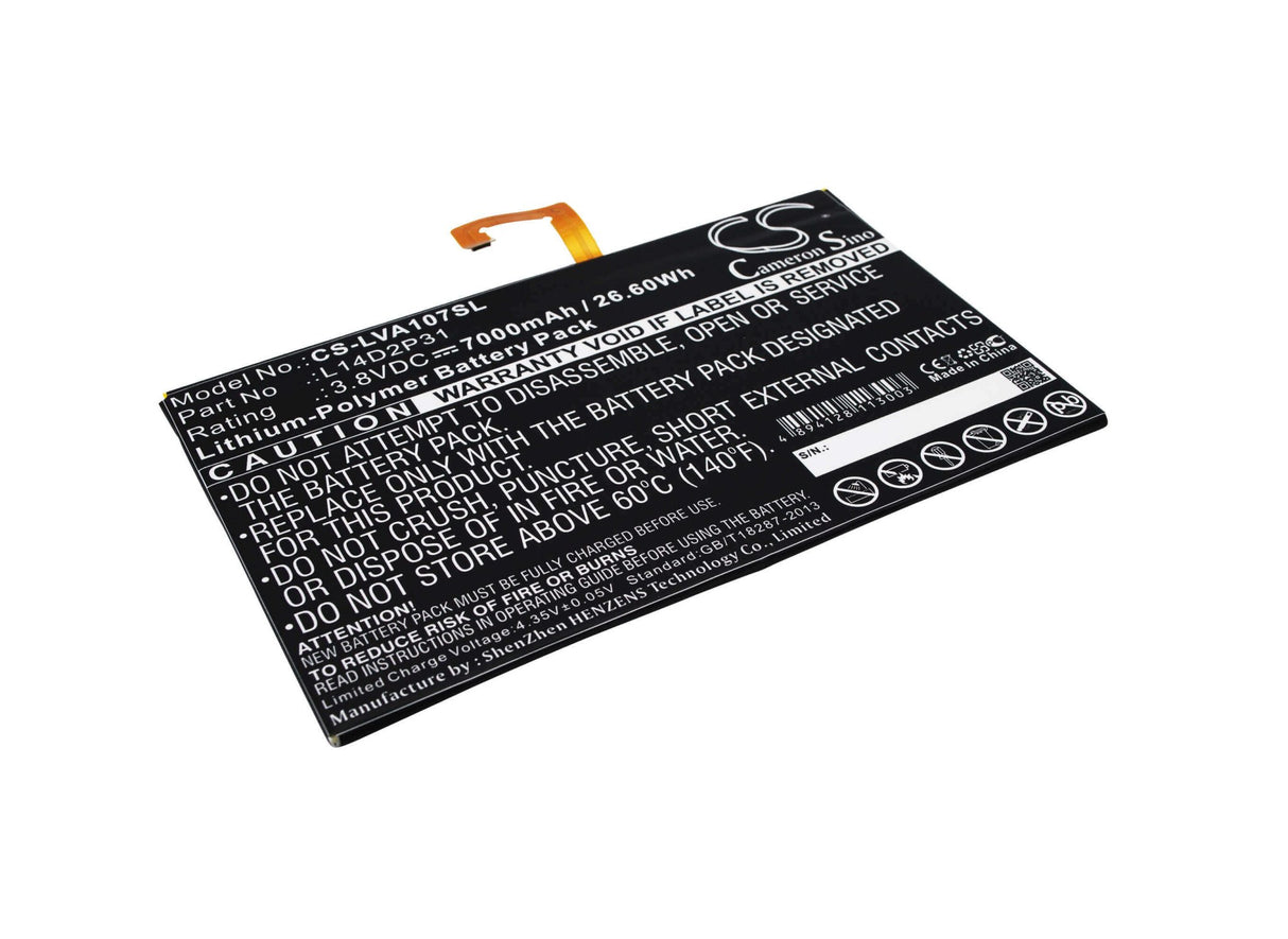 Battery For Lenovo Tab 2 A10-70, Tab 2 A10-70f, A10-70 3.8v, 7000mah - 26.60wh Tablet Cameron Sino Technology Limited   