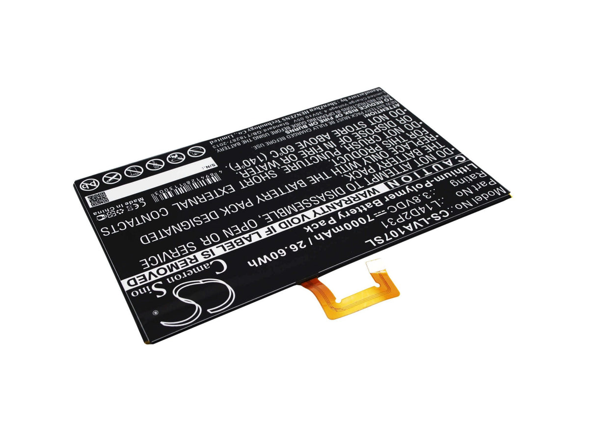 Battery For Lenovo Tab 2 A10-70, Tab 2 A10-70f, A10-70 3.8v, 7000mah - 26.60wh Tablet Cameron Sino Technology Limited   