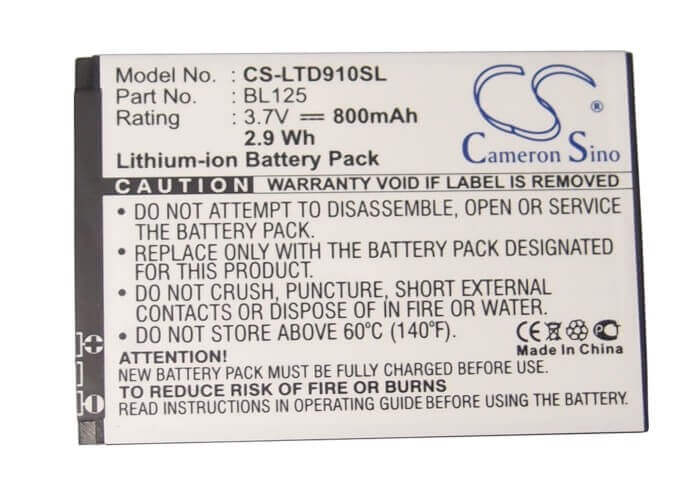 Battery For Lenovo Td36t, A910, Td30t 3.7v, 1000mah - 3.70wh Mobile, SmartPhone Cameron Sino Technology Limited   