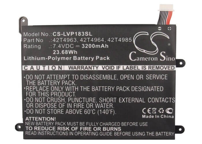 Battery For Lenovo Thinkpad 1838, Thinkpad 1838 10.1, Thinkpad 1838-25u 7.4v, 3200mah - 23.68wh Tablet Cameron Sino Technology Limited   