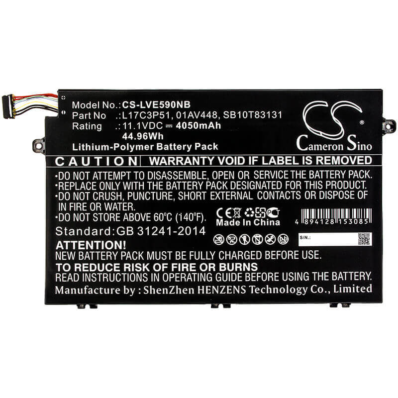 Battery For Lenovo, Thinkpad E14, Thinkpad E15, Thinkpad E15 20rd0011ge 11.1v, 4050mah - 44.96wh Batteries for Electronics Cameron Sino Technology Limited   