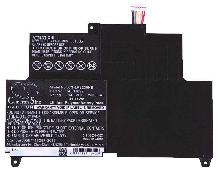 Battery For Lenovo Thinkpad S230u, Thinkpad Edge S230u, Thinkpad Twist S230u 14.8v, 2800mah - 41.44wh Notebook, Laptop Cameron Sino Technology Limited   