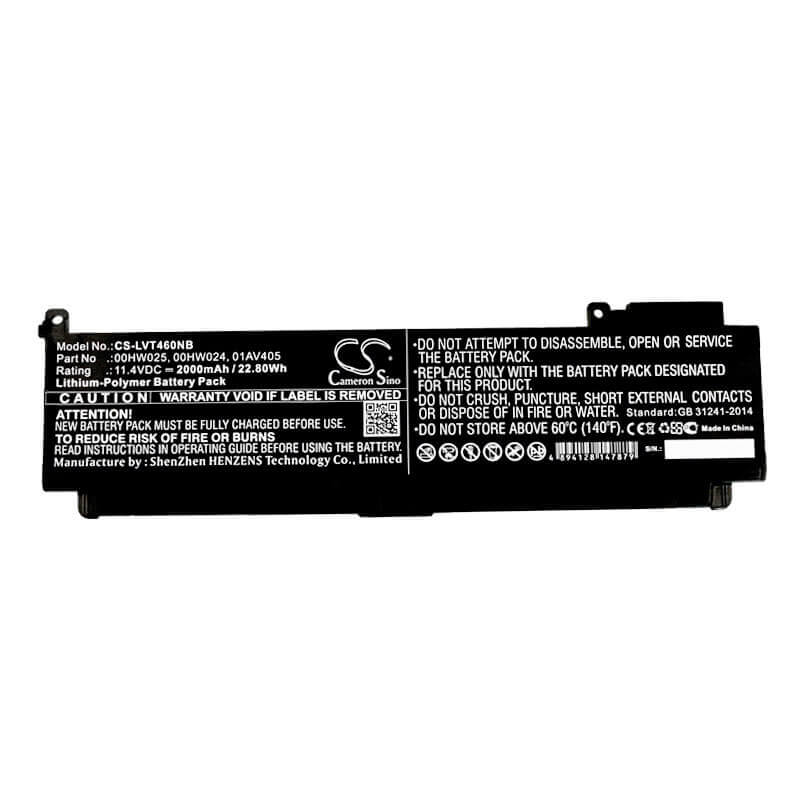 Battery For Lenovo, Thinkpad T460s, Thinkpad T470s, 11.4v, 2000mah - 22.80wh Batteries for Electronics Cameron Sino Technology Limited   