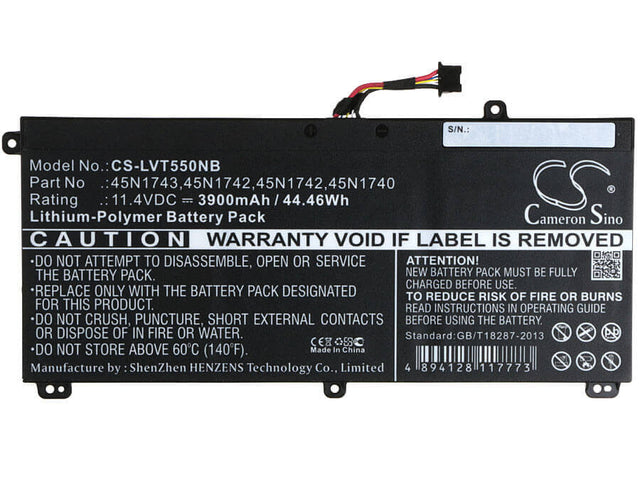 Battery For Lenovo, Thinkpad T550, Thinkpad T550 15.5", Thinkpad T550 I7 11.4v, 3900mah - 44.46wh Notebook, Laptop Cameron Sino Technology Limited   